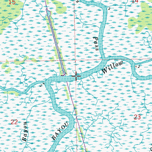 Topographic Map of Cypress Pass, LA