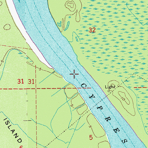 Topographic Map of Cypress Pass, LA