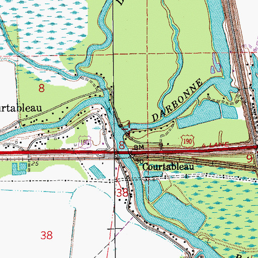 Topographic Map of Darbonne Bay, LA