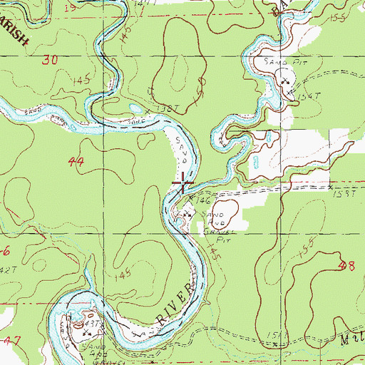 Topographic Map of Darling Creek, LA