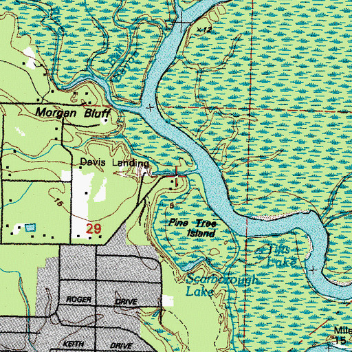 Topographic Map of Davis Landing, LA