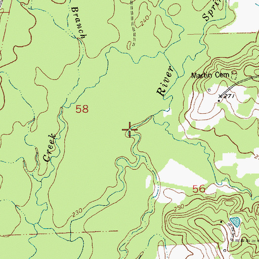 Topographic Map of Day Branch, LA