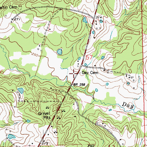 Topographic Map of Day Cemetery, LA