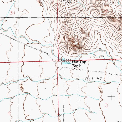 Topographic Map of Hat Top Tank, AZ
