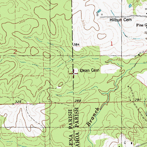 Topographic Map of Dean Cemetery, LA