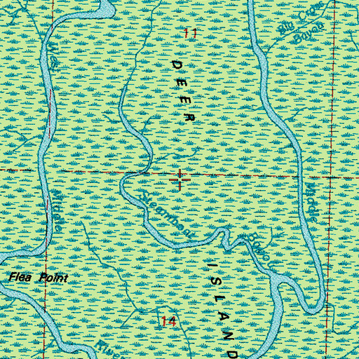 Topographic Map of Deer Island, LA