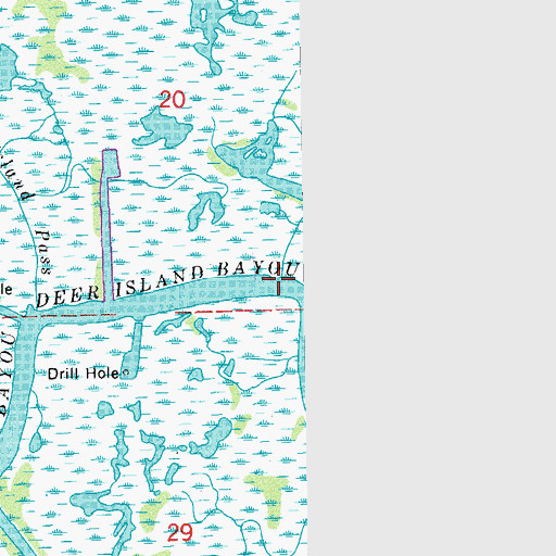 Topographic Map of Deer Island Bayou, LA