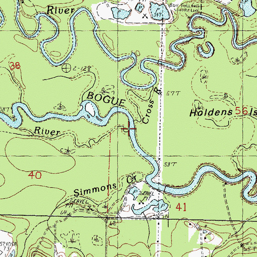 Topographic Map of Deer River, LA