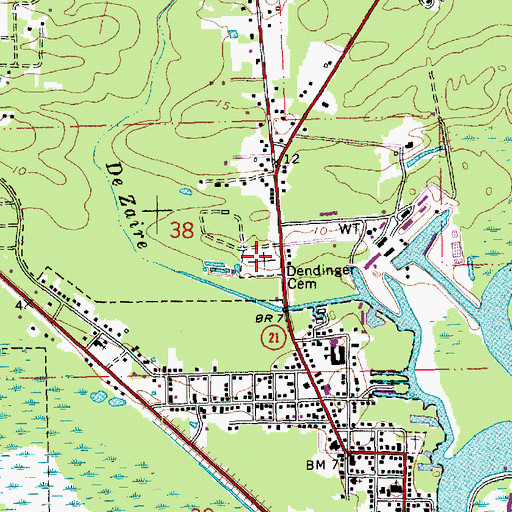 Topographic Map of Dendinger Cemetery, LA