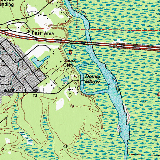 Topographic Map of Devils Elbow, LA