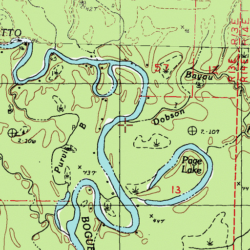 Topographic Map of Dobson Bayou, LA