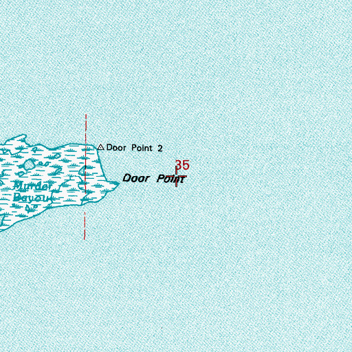 Topographic Map of Door Point, LA