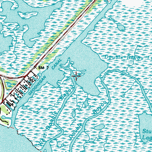 Topographic Map of Double Bayou Lagoon, LA