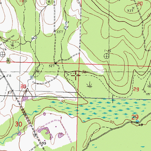 Topographic Map of Double Branch, LA