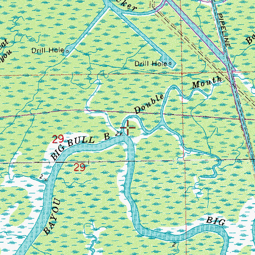 Topographic Map of Double Mouth Bayou, LA