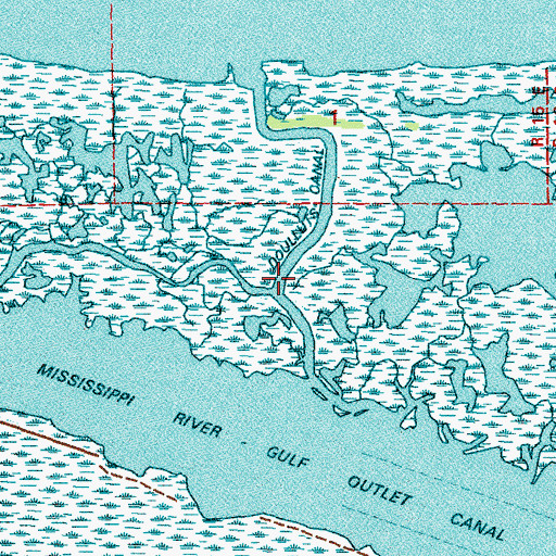 Topographic Map of Douluts Canal, LA