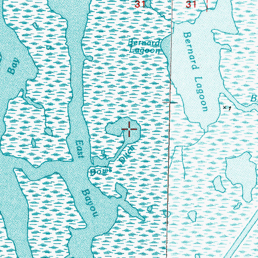 Topographic Map of Dows Ditch, LA