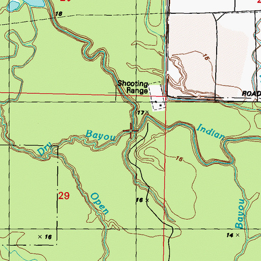 Topographic Map of Dry Bayou, LA