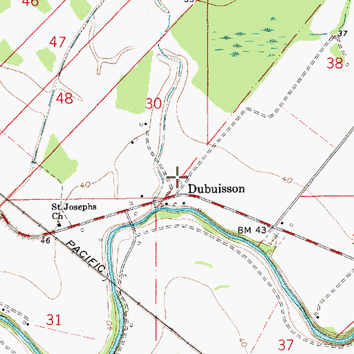 Topographic Map of Dubuisson, LA