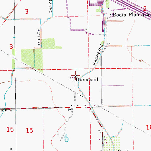 Topographic Map of Dumesnil, LA