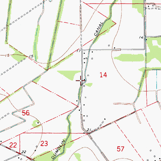 Topographic Map of Dumolin Canal, LA