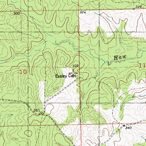 Topographic Map of Easley Cemetery, LA