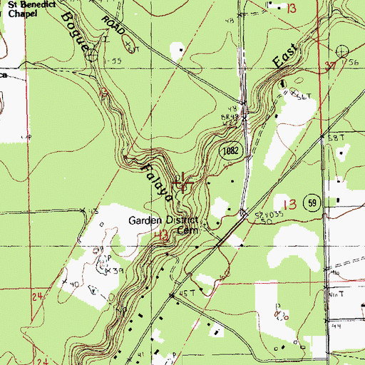 Topographic Map of East Fork Little Bogue Falaya, LA