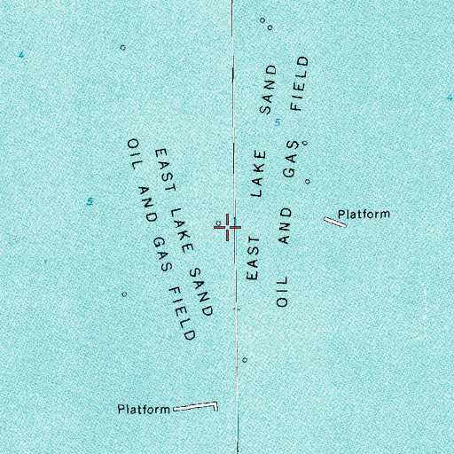 Topographic Map of East Lake Sand Oil and Gas Field, LA