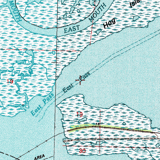 Topographic Map of East Pass, LA
