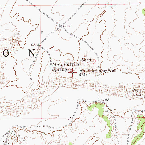 Topographic Map of Hatahley Biay Well, AZ