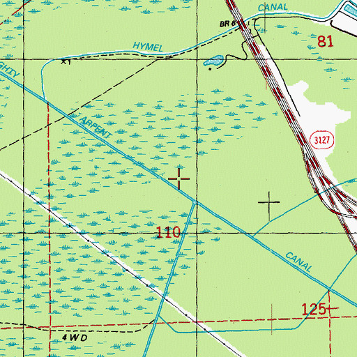 Topographic Map of Eighty Arpent Canal, LA