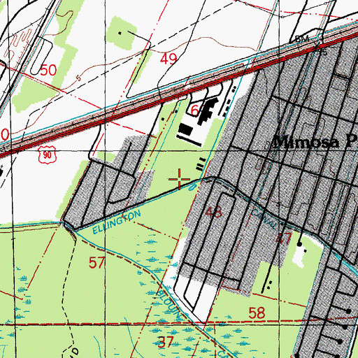Topographic Map of Ellington Canal, LA