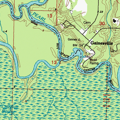 Topographic Map of English Bayou, LA