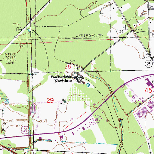 Topographic Map of Eucharistic Novitiate, LA