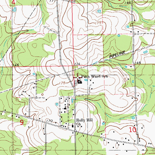 Topographic Map of Fifth Ward School (historical), LA