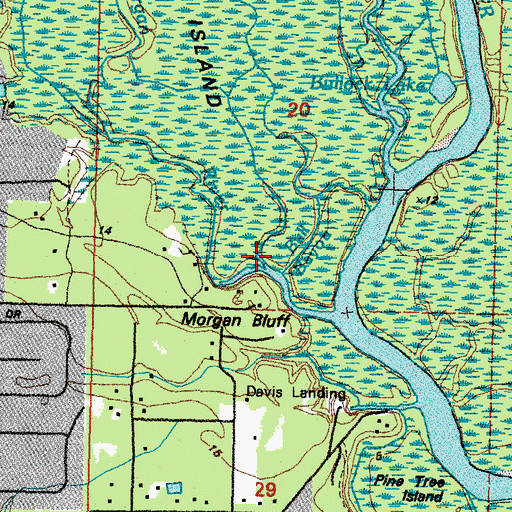 Topographic Map of Fish Bayou, LA