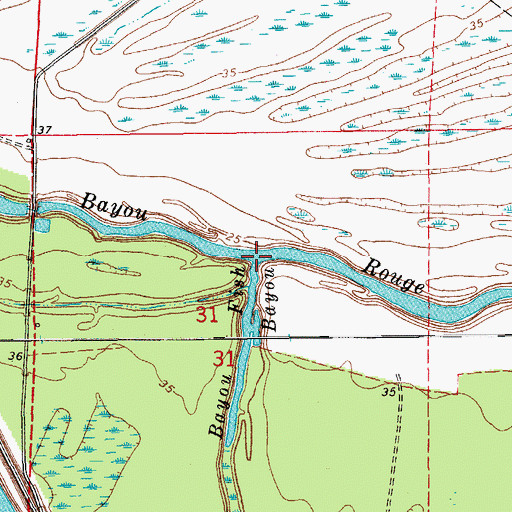 Topographic Map of Fish Bayou, LA