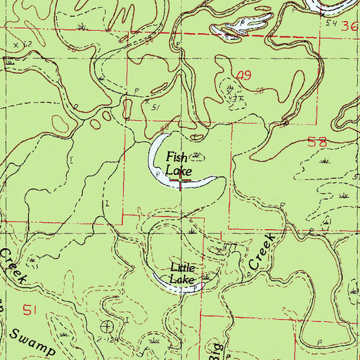 Topographic Map of Fish Lake, LA