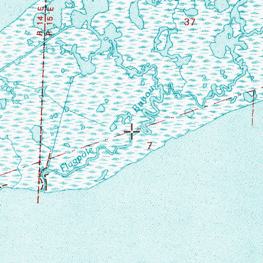 Topographic Map of Flagpole Bayou, LA