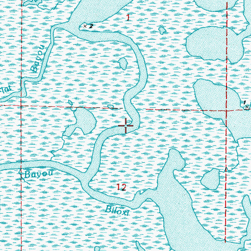 Topographic Map of Flat Bayou, LA