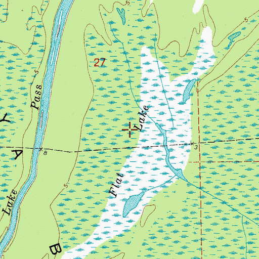 Topographic Map of Flat Lake, LA