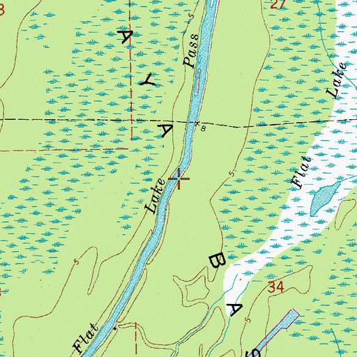 Topographic Map of Flat Lake Pass, LA