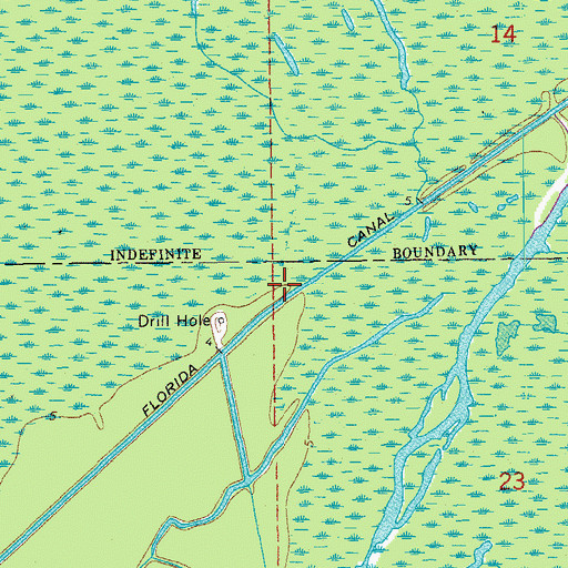 Topographic Map of Florida Canal, LA
