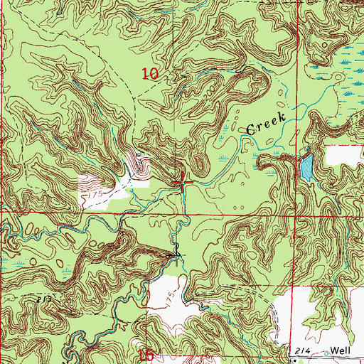 Topographic Map of Washington Creek, AR