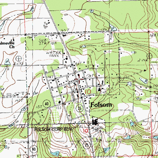 Topographic Map of Folsom, LA