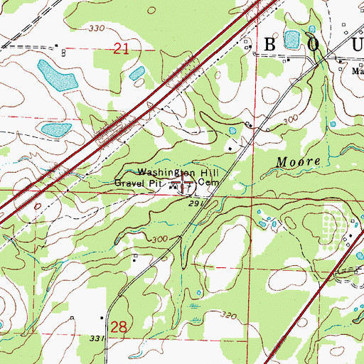 Topographic Map of Washington Hill Cemetery, AR