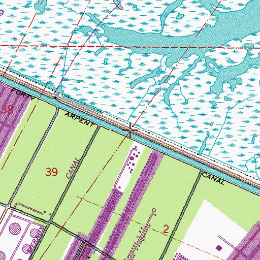 Topographic Map of Forty Arpent Canal, LA