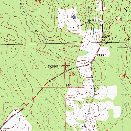Topographic Map of Foster Cemetery, LA