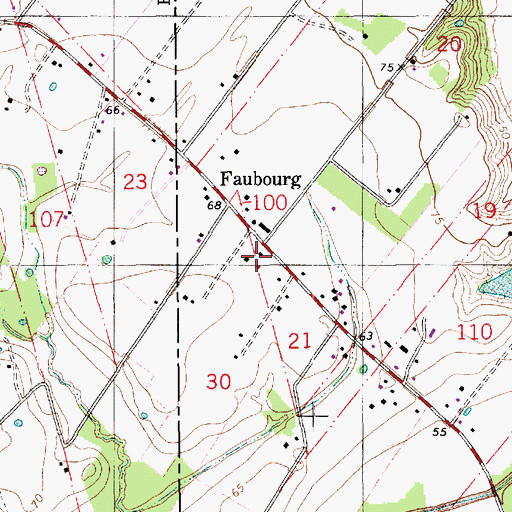 Topographic Map of Faubourg, LA