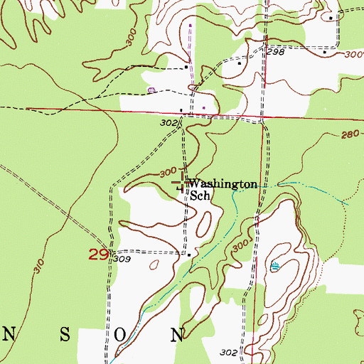 Topographic Map of Washington School, AR